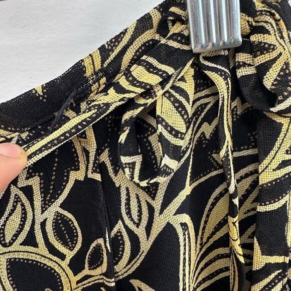 Vintage 90’s Ann Taylor Tan & Black Floral Maxi Wrap Skirt Size S (tag size 6) - Picture 8 of 10